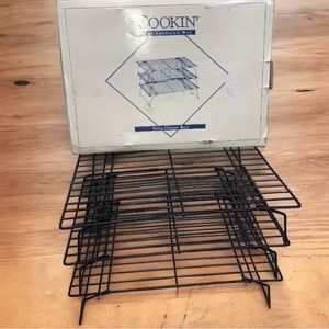 Cookin The American Way Triple stackable cooling racks vintage black used
